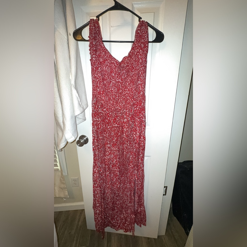 Casual Red Floral Women's Dress